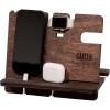 Wood Phone Docking Station – Wooden Charging Station Nightstand Organizer Bedside Phone Charger Station – Watch Stand for Men Iphone Docking Station – Idea for Anniversary Gifts (Design 2)(Design 1)