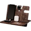Wood Phone Docking Station – Wooden Charging Station Nightstand Organizer Bedside Phone Charger Station – Watch Stand for Men Iphone Docking Station – Idea for Anniversary Gifts (Design 2)(Design 3)
