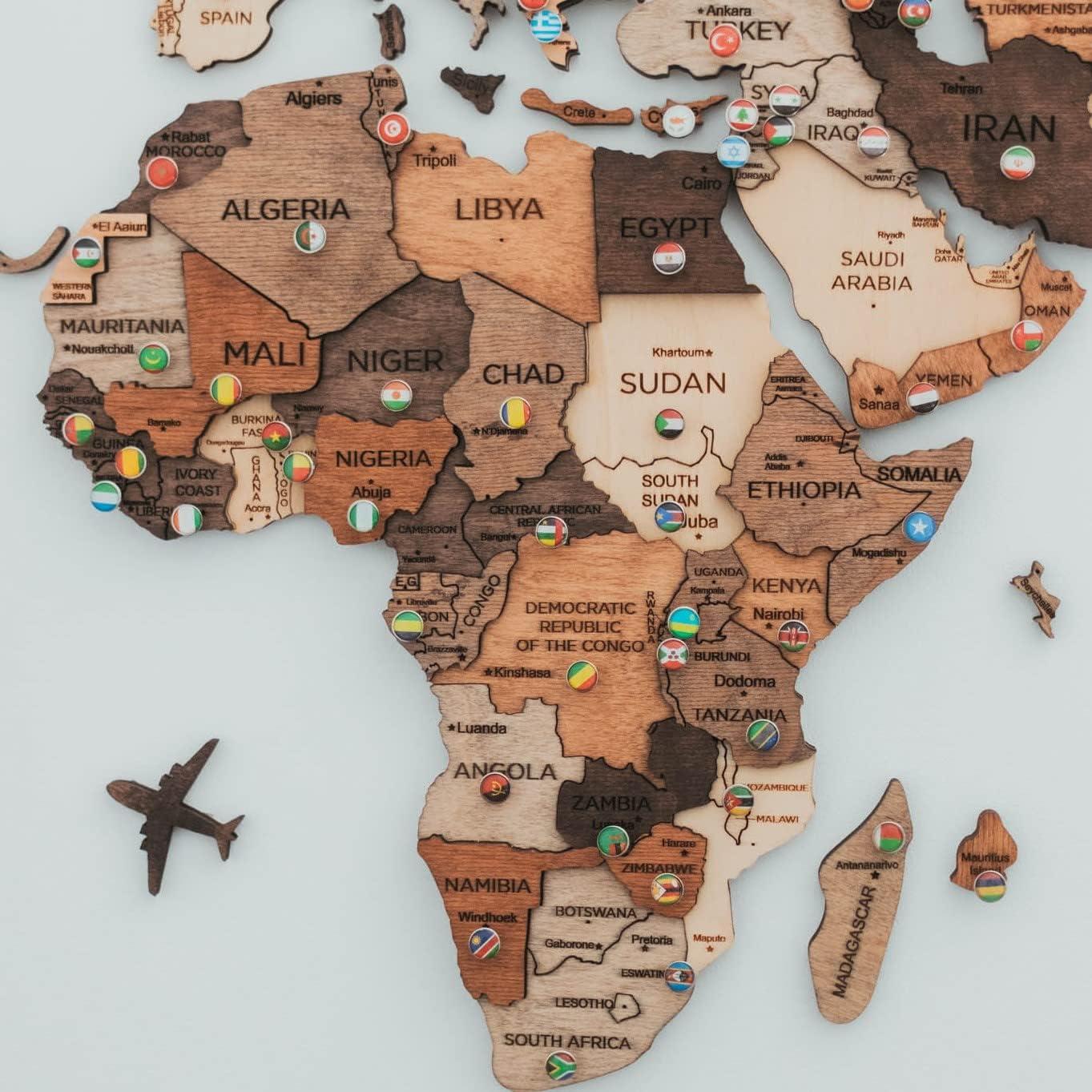 image:imageENJOY THE WOOD Push Pins For Wood World Map Country Flags Addons for World Map Travel Office School Pins Board Pins Gift Traveler Canvas Pins 3D Wood World Map