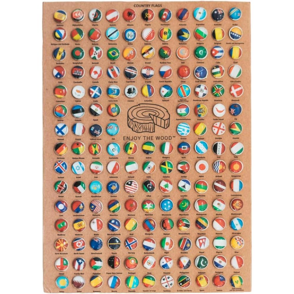 image:imageENJOY THE WOOD Push Pins For Wood World Map Country Flags Addons for World Map Travel Office School Pins Board Pins Gift Traveler Canvas Pins 3D Wood World Map