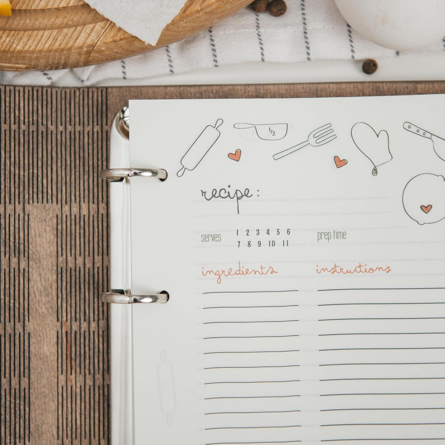 image:imageEnjoy The Wood Extra Set of Recipe Paper Recipe Pages for Notebook in Elegant and Sleek Design Additions for Recipe Book A5A4