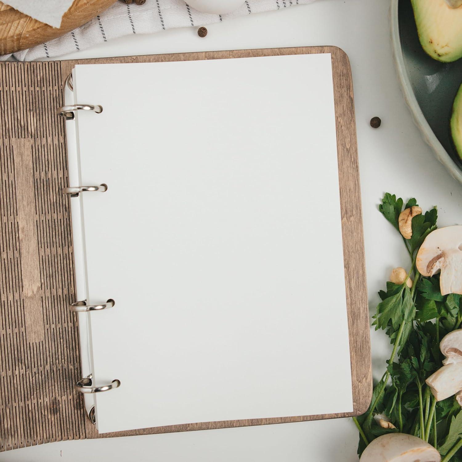 image:imageEnjoy The Wood Extra Set of Recipe Paper Recipe Pages for Notebook in Elegant and Sleek Design Additions for Recipe Book A5A4
