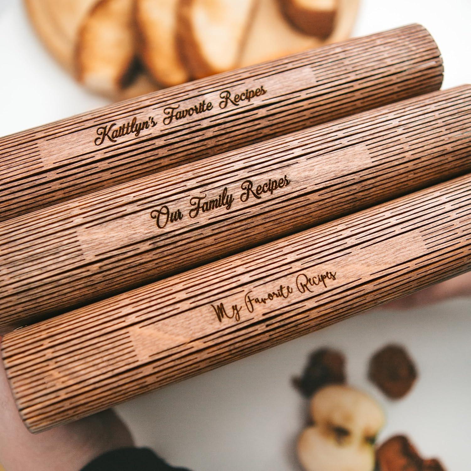 image:imageEnjoy The Wood Wooden Blank Recipe Book Binder Personalized Recipe Notebook Family Cookbook Journal Custom Sketchbook To Write In Organizer Medium A5 GrillLarge A4