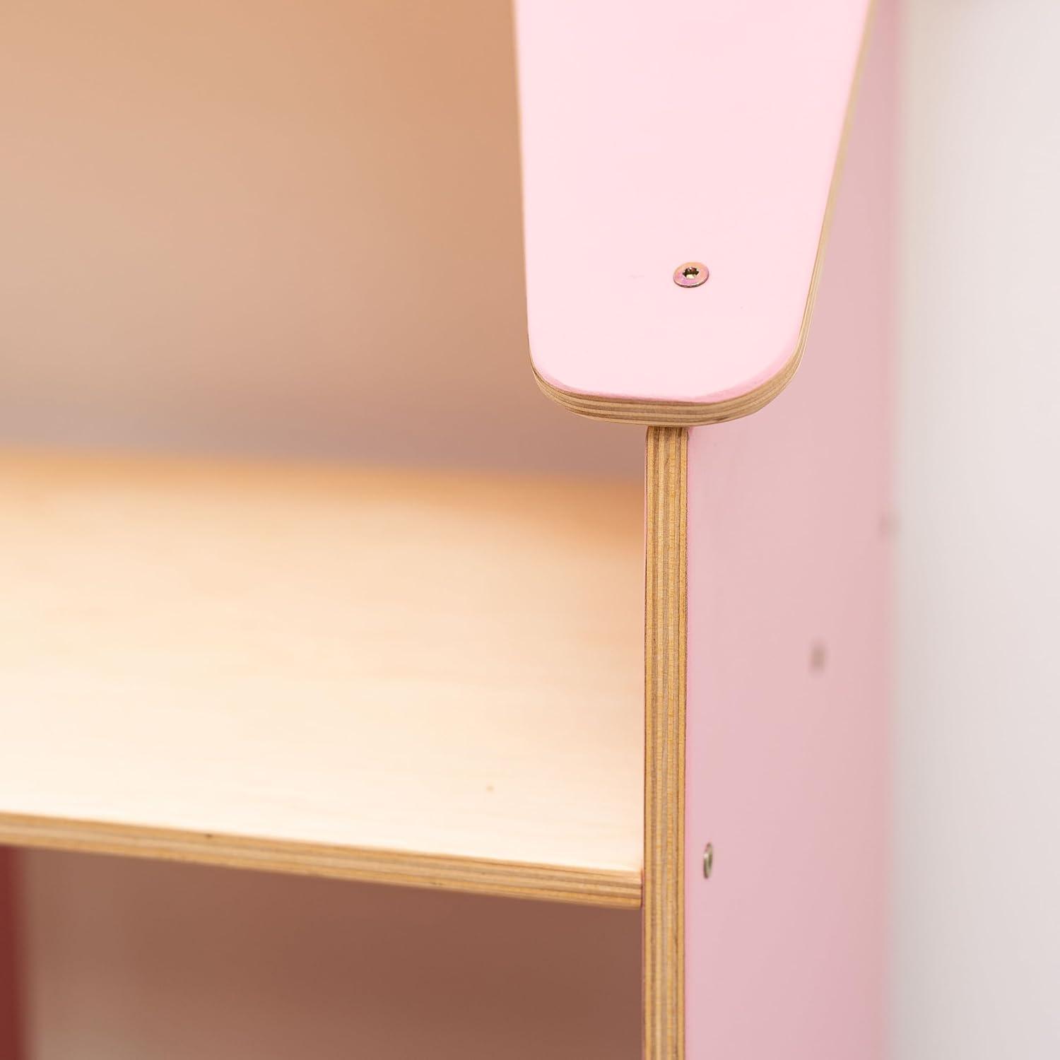 image:imageEnjoy The Wood Wooden Dollhouse Childrens Bookcase Storage Organizer House Bookshelf for Kids Baby Toy Shelf Book Case for Boys and Girls Children Bedroom Furniture PinkPink