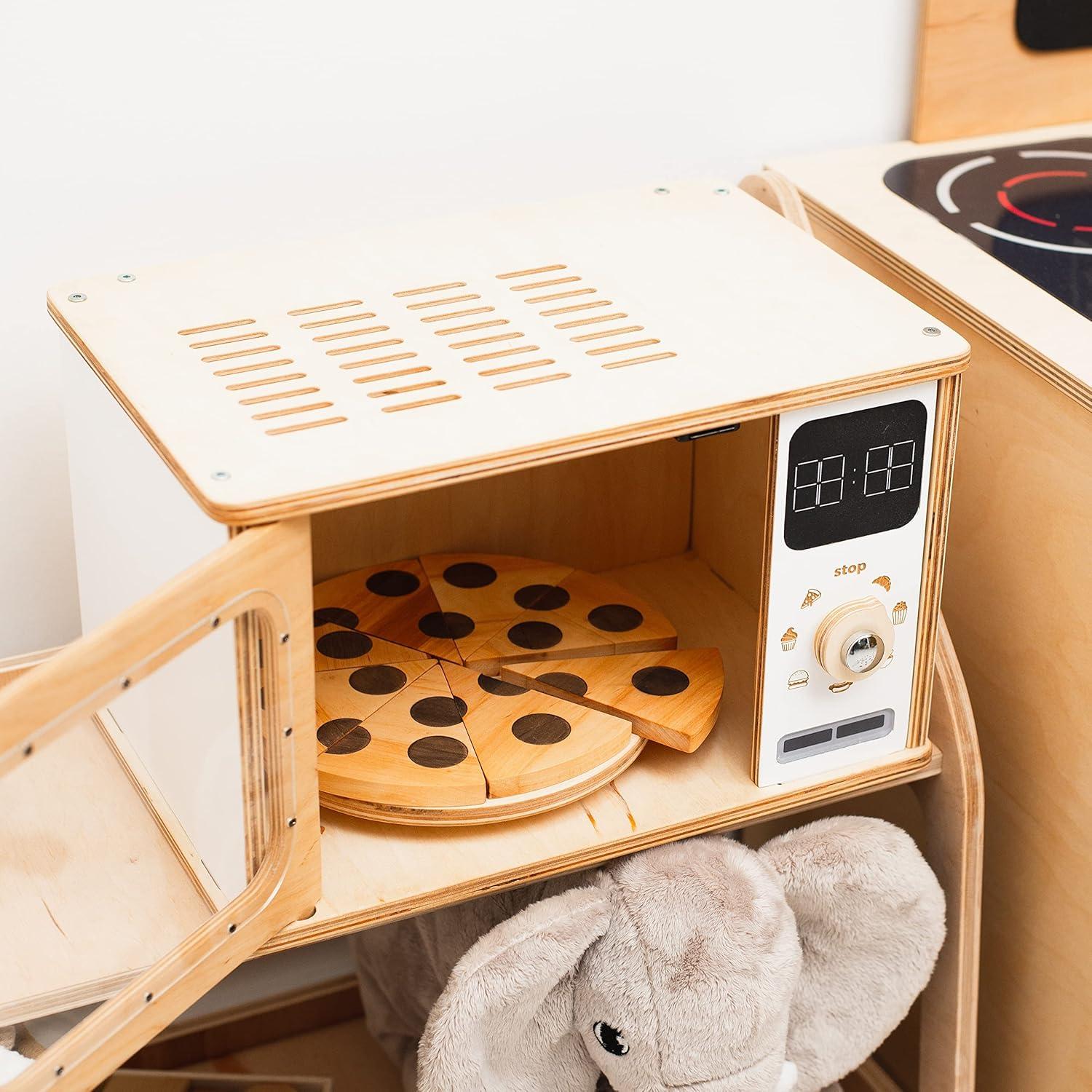 image:imagePizza Kitchen Toy Wooden Pretend Play Pizza Birthday Gift for Kids Child Montessori Toys For Toddler Cooking Toys Playroom Decor Birthday Baby Gift Neutral Room Kids Gift 2nd 3rd Just pizzaPizza with tray