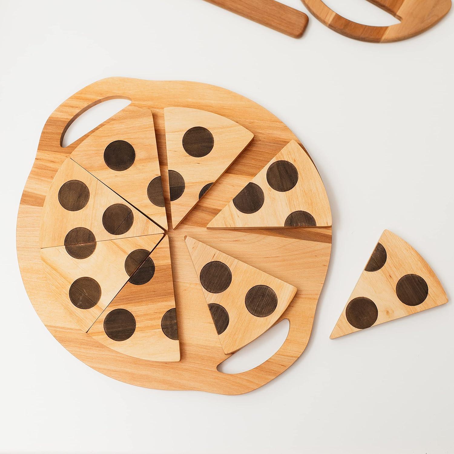 image:imagePizza Kitchen Toy Wooden Pretend Play Pizza Birthday Gift for Kids Child Montessori Toys For Toddler Cooking Toys Playroom Decor Birthday Baby Gift Neutral Room Kids Gift 2nd 3rd Just pizzaPizza with tray
