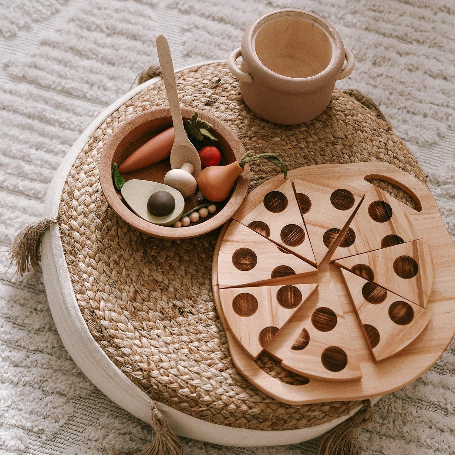 image:imagePizza Kitchen Toy Wooden Pretend Play Pizza Birthday Gift for Kids Child Montessori Toys For Toddler Cooking Toys Playroom Decor Birthday Baby Gift Neutral Room Kids Gift 2nd 3rd Just pizzaJust pizza