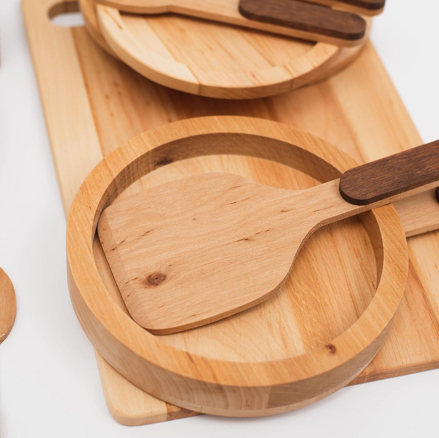 image:imageWooden Play Kitchen Dishes Montessori Tools Pretend Play Kitchen Dishes Set for Kids Toys Cutting Board Toddler Utensils Wooden Christmas Birthday Gift Dishes Set For 2Dishes Cutting Set For 4