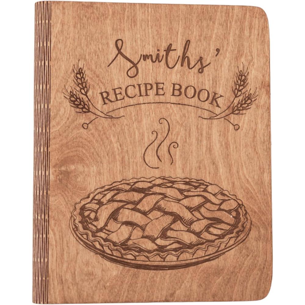 image:imageEnjoy The Wood Customizable Recipe Binder  Personalized Wooden Recipe Book Organizer  Blank Cookbook to Write in Your Own Recipes  Make Your Own Cookbook Cooking Binder FruitsPie
