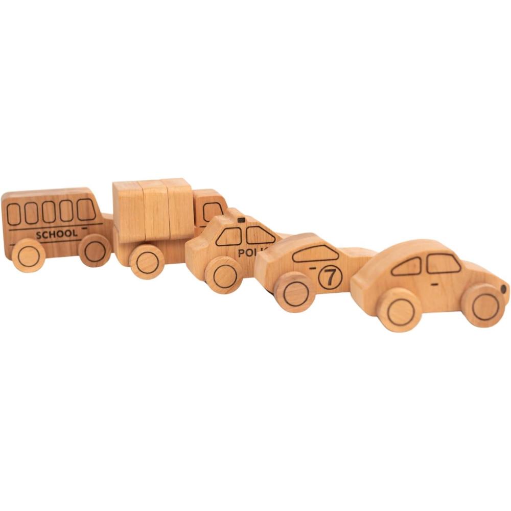image:imageWooden Cars for Toddlers 13 Wooden Cars for Baby Wooden Car Set Wooden Trucks for Toddlers 13 Montessori Cars Wooden School Bus Toy Wood Cars for Toddlers 13
