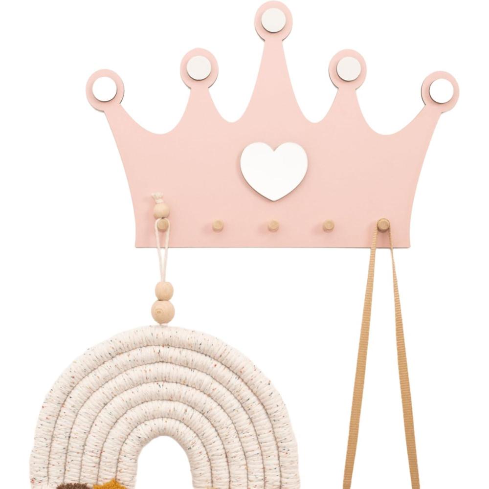 image:imageWooden Wall Hanger Nursery Wall Decor Stylish and Functional Wall Hooks for Clothes and Accessories Baby Room Art Toddler Birthday Gift Kids Playroom MountainsCrown