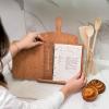 Enjoy The Wood Cookbook Stand for Kitchen Counter – Personalized Wooden Recipe Book Holder – Custom Mother’s Day Gifts Birthday Christmas Gift for Her or Him – Additions for Recipe Book