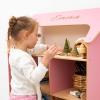 Enjoy The Wood Wooden Dollhouse Children’s Bookcase – Storage Organizer House Bookshelf for Kids – Baby Toy Shelf Book Case for Boys and Girls – Children Bedroom Furniture (Pink)(White)