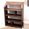 Enjoy The Wood Wooden Dollhouse Children’s Bookcase – Storage Organizer House Bookshelf for Kids – Baby Toy Shelf Book Case for Boys and Girls – Children Bedroom Furniture (Pink)(Natural)