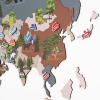 Kids World Animal Wall Map Wooden Stickers Decals Peel and Stick Removable Decor for Nursery Bedroom Hanging Canvas Art Maps Baby Animals of World Children Education (Indigo)(Khaki)