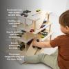 Parking Garage for Toy Cars 2.0 Wooden Garage Toy Storage Organizer Big Toy Car Compatible 3-Level Wooden Car Ramp Toy for Toddlers 1-4 Years Little People Garage Car Tower (Light)(Light)