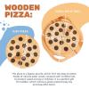Pizza Kitchen Toy Wooden Pretend Play Pizza Birthday Gift for Kids Child Montessori Toys For Toddler Cooking Toys Playroom Decor Birthday Baby Gift Neutral Room Kids Gift 2nd 3rd (Just pizza)(Pizza with tray)