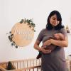 Round Wood Name Sign Nursery Decor Baby Personalized Name Plaque Rustic Decor Custom Name Sign Easter Baby Gift Nursery Wall Sign (Simple (name only), Large (19.6 in))