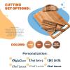 Safe Wooden Cutting Set for Kids Personalized Montessori Knife Cutting Board for Toddler Children Utensils Wooden Cutter Christmas Gift (Light)(Dark Walnut)