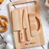 Safe Wooden Cutting Set for Kids Personalized Montessori Knife Cutting Board for Toddler Children Utensils Wooden Cutter Christmas Gift (Light)(Red)