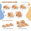 Wooden Cars for Toddlers 1-3 Wooden Cars for Baby Wooden Car Set Wooden Trucks for Toddlers 1-3 Montessori Cars Wooden School Bus Toy Wood Cars for Toddlers 1-3