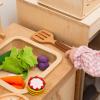 Wooden Play Kitchen Dishes Montessori Tools Pretend Play Kitchen Dishes Set for Kids Toys Cutting Board Toddler Utensils Wooden Christmas Birthday Gift (Dishes Set For 2)(Dishes Set For 2)