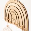 Wooden Wall Hanger Nursery Wall Decor Stylish and Functional Wall Hooks for Clothes and Accessories Baby Room Art Toddler Birthday Gift Kids Playroom (Mountains)(Rainbow Natural)