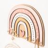 Wooden Wall Hanger Nursery Wall Decor Stylish and Functional Wall Hooks for Clothes and Accessories Baby Room Art Toddler Birthday Gift Kids Playroom (Mountains)(Rainbow Colored)