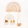 Wooden Wall Hanger Nursery Wall Decor Stylish and Functional Wall Hooks for Clothes and Accessories Baby Room Art Toddler Birthday Gift Kids Playroom (Mountains)(Rainbow Colored)