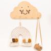 Wooden Wall Hanger Nursery Wall Decor Stylish and Functional Wall Hooks for Clothes and Accessories Baby Room Art Toddler Birthday Gift Kids Playroom (Mountains)(Cloud)