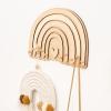 Wooden Wall Hanger Nursery Wall Decor Stylish and Functional Wall Hooks for Clothes and Accessories Baby Room Art Toddler Birthday Gift Kids Playroom (Mountains)(Rainbow Natural)
