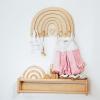 Wooden Wall Hanger Nursery Wall Decor Stylish and Functional Wall Hooks for Clothes and Accessories Baby Room Art Toddler Birthday Gift Kids Playroom (Mountains)(Rainbow Natural)
