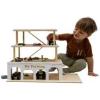 Parking Garage for Toy Cars 2.0 Wooden Garage Toy Storage Organizer Big Toy Car Compatible 3-Level Wooden Car Ramp Toy for Toddlers 1-4 Years Little People Garage Car Tower (Light)(White)
