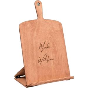 Enjoy The Wood Cookbook Stand for Kitchen Counter – Personalized Wooden Recipe Book Holder – Custom Mother’s Day Gifts Birthday Christmas Gift for Her or Him – Additions for Recipe Book