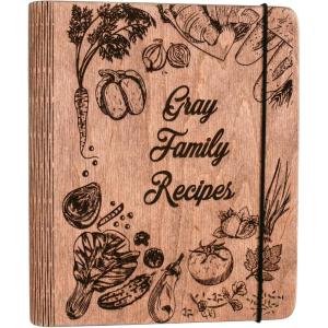 Enjoy The Wood Customizable Recipe Binder – Personalized Wooden Recipe Book Organizer – Blank Cookbook to Write in Your Own Recipes – Make Your Own Cookbook Cooking Binder (Fruits)(Peppers)