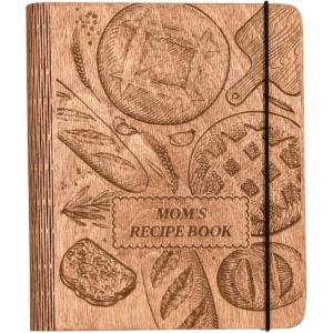 Enjoy The Wood Customizable Recipe Binder – Personalized Wooden Recipe Book Organizer – Blank Cookbook to Write in Your Own Recipes – Make Your Own Cookbook Cooking Binder (Fruits)(Boulangerie)