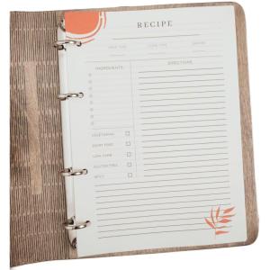 Enjoy The Wood Extra Set of Recipe Paper – Recipe Pages for Notebook in Elegant and Sleek Design – Additions for Recipe Book (A5)(A4)