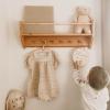 Enjoy The Wood Nursery Wall Bookshelf Wooden Book Shelves for Kids Wall Mounted Shelf with Hooks Nursery Decor Kids Montessori Furniture Toodler Gift (Small)(Small)