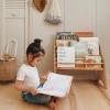 Montessori Bookshelf for Toddler Wood Kids Playroom Furniture Natural Wooden Nursery Gift Birthday Baby Neutral Room Storage Shelf Large Bookcase Child Decor Idea (Medium)(Large)