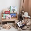 Montessori Bookshelf for Toddler Wood Kids Playroom Furniture Natural Wooden Nursery Gift Birthday Baby Neutral Room Storage Shelf Large Bookcase Child Decor Idea (Medium)(Medium)