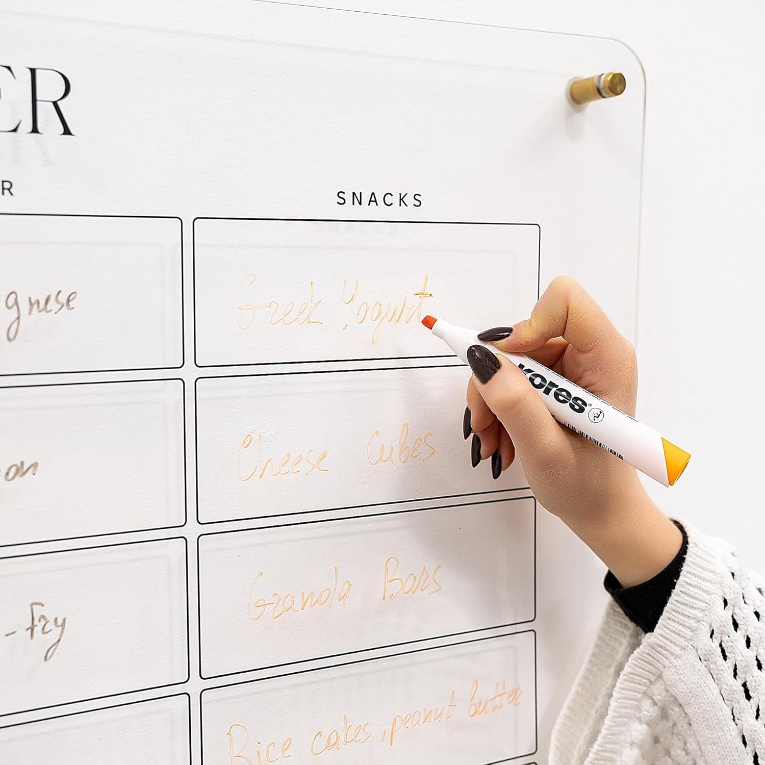 image:imageENJOY THE WOOD Acrylic Dry Erase Calendar for Wall Personalizable Dry Erase Planner for Home amp Office Family Calendar Board with Weekly Daily amp Habit Tracker Designs Weekly Planner Design 1Meal Planner