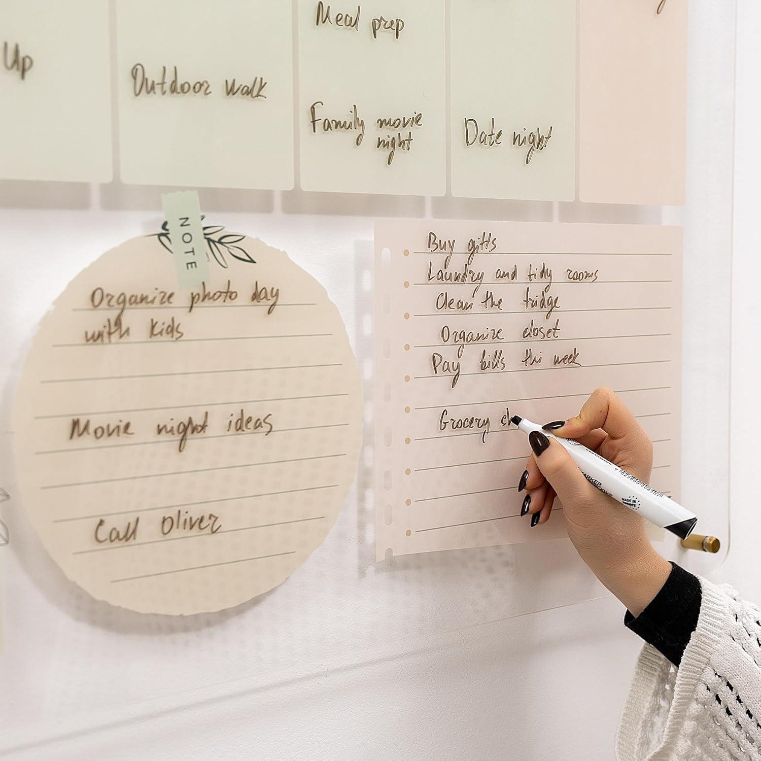 image:imageENJOY THE WOOD Acrylic Dry Erase Calendar for Wall Personalizable Dry Erase Planner for Home amp Office Family Calendar Board with Weekly Daily amp Habit Tracker Designs Weekly Planner Design 1Weekly Planner Design 1