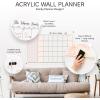 ENJOY THE WOOD Acrylic Dry Erase Calendar for Wall – Personalizable Dry Erase Planner for Home & Office – Family Calendar Board with Weekly, Daily & Habit Tracker Designs (Weekly Planner Design 1)(Family Planner Design 1)
