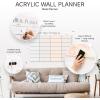 ENJOY THE WOOD Acrylic Dry Erase Calendar for Wall – Personalizable Dry Erase Planner for Home & Office – Family Calendar Board with Weekly, Daily & Habit Tracker Designs (Weekly Planner Design 1)(Meal Planner)