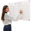 ENJOY THE WOOD Acrylic Dry Erase Calendar for Wall – Personalizable Dry Erase Planner for Home & Office – Family Calendar Board with Weekly, Daily & Habit Tracker Designs (Weekly Planner Design 1)(Meal Planner)