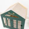 ENJOY THE WOOD Wooden Dog House Indoor with Fabric Roof – Indoor & Outdoor Dog House with Custom Engraving Option, Multiple Sizes & Colors – Personalized Housewarming Gift for Pet Owner (Light)(Green)