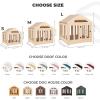 ENJOY THE WOOD Wooden Dog House Indoor with Fabric Roof – Indoor & Outdoor Dog House with Custom Engraving Option, Multiple Sizes & Colors – Personalized Housewarming Gift for Pet Owner (Light)(Dark Walnut)