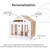 ENJOY THE WOOD Wooden Dog House Indoor with Fabric Roof – Indoor & Outdoor Dog House with Custom Engraving Option, Multiple Sizes & Colors – Personalized Housewarming Gift for Pet Owner (Light)(White)