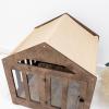 ENJOY THE WOOD Wooden Dog House Indoor with Fabric Roof – Indoor & Outdoor Dog House with Custom Engraving Option, Multiple Sizes & Colors – Personalized Housewarming Gift for Pet Owner (Light)(Dark Walnut)