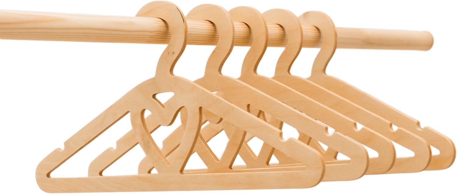 image:imageWooden Toddler Clothes Hangers Baby Hangers Clothing Rack for Nursery Kids Room Decor Montessori Furniture Child Size Wardrobe Wood Toddler Gift Set of 10 Hangers Star NaturalNatural